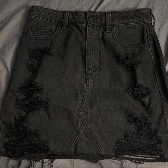 Hollister Dresses & Skirts - Hollister Charcoal Distressed Mini Skirt